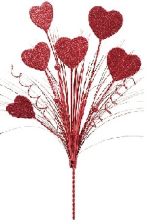 Red Sparkled Glitter Heart Spray